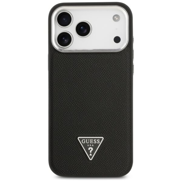 Guess Grained Triangle Logo MagSafe case for iPhone 17 Pro - blackeng