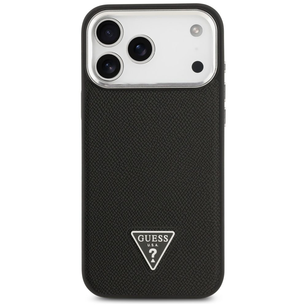 Guess Grained Triangle Logo MagSafe case for iPhone 17 Pro - blackeng