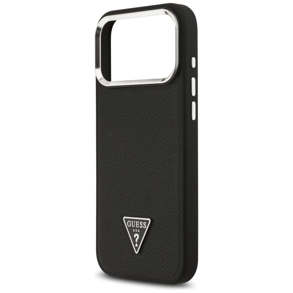 Guess Grained Triangle Logo MagSafe case for iPhone 17 Pro - blackeng
