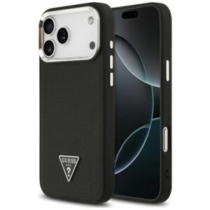Guess Grained Triangle Logo MagSafe case for iPhone 17 Pro Max - blackeng
