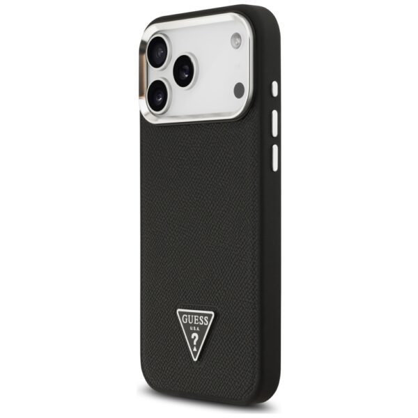 Guess Grained Triangle Logo MagSafe case for iPhone 17 Pro Max - blackeng