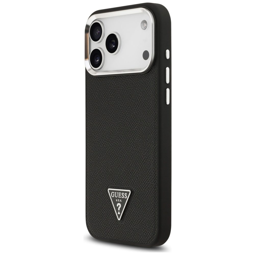 Guess Grained Triangle Logo MagSafe case for iPhone 17 Pro Max - blackeng
