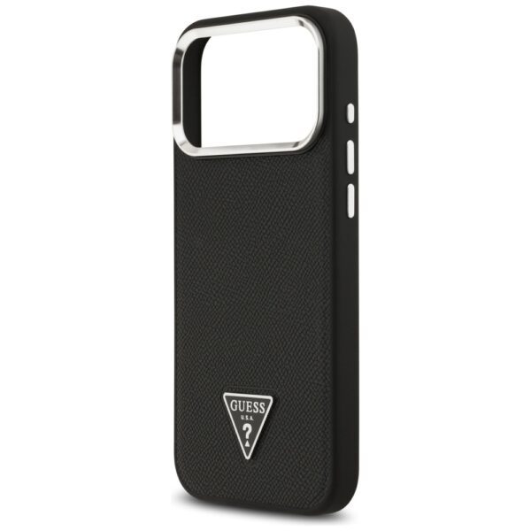 Guess Grained Triangle Logo MagSafe case for iPhone 17 Pro Max - blackeng