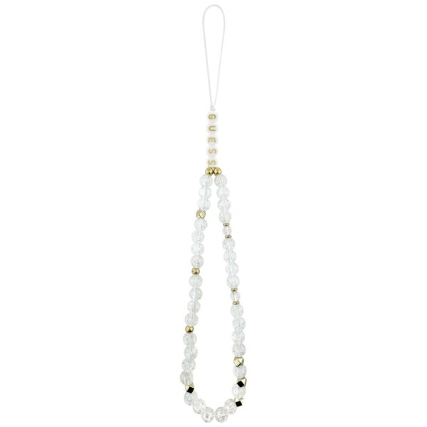 Guess IML Flowers Electro Pearl Strap MagSafe Case for iPhone 17 Pro Max - Whiteeng