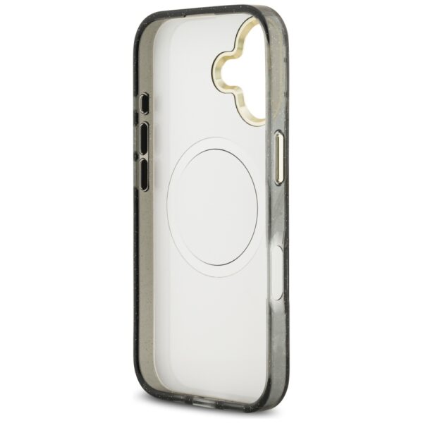 Guess IML Glitter Flowers Triangle MagSafe case for iPhone 17 - blackeng