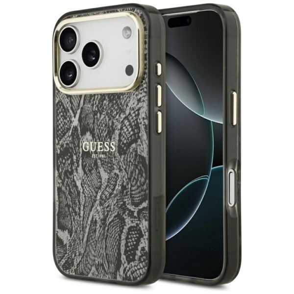 Guess Python Pattern MagSafe Case for iPhone 17 Pro - Blackeng