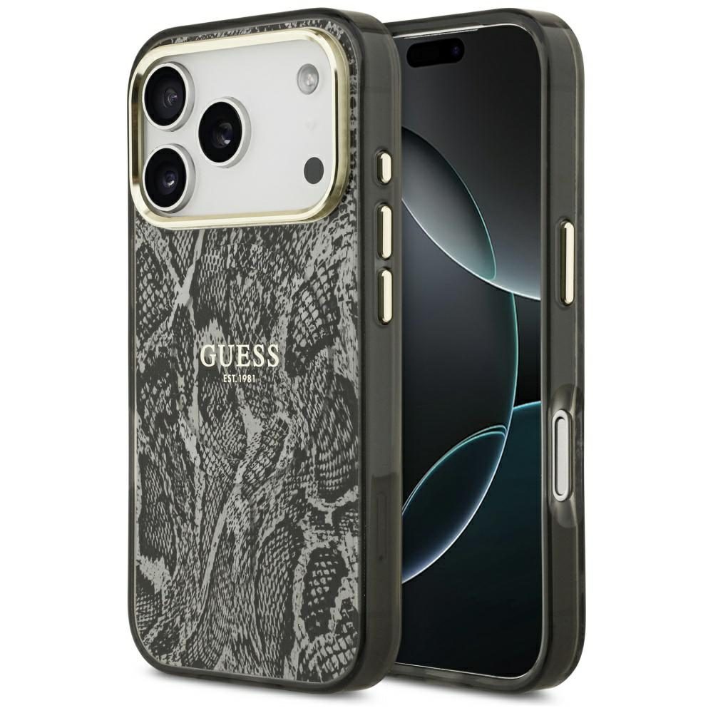 Guess Python Pattern MagSafe Case for iPhone 17 Pro - Blackeng