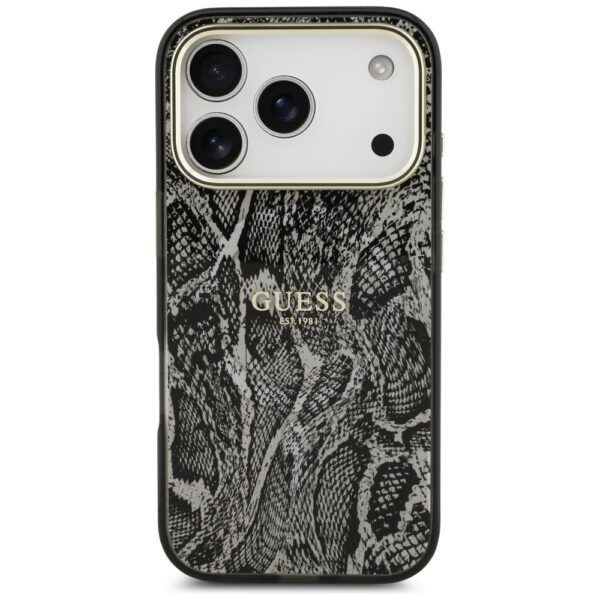 Guess Python Pattern MagSafe Case for iPhone 17 Pro - Blackeng