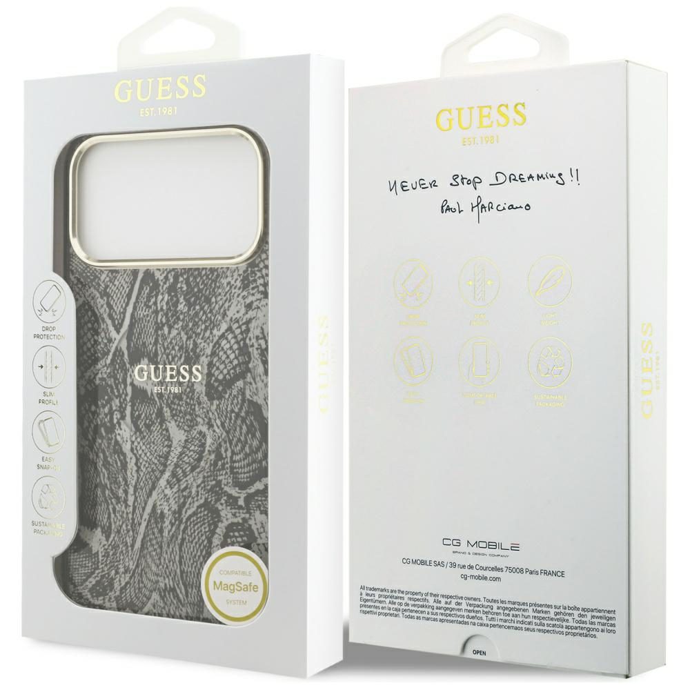 Guess Python Pattern MagSafe Case for iPhone 17 Pro Max - Blackeng