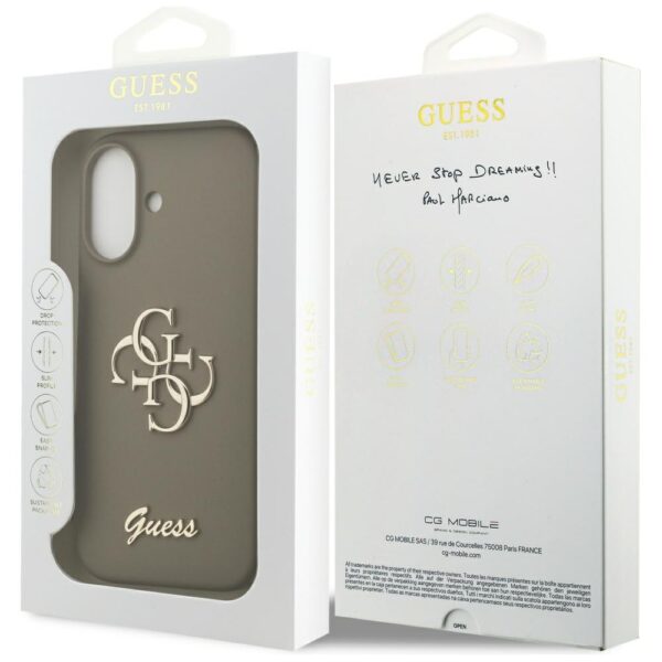 Guess Silicone Big 4G Script Case for iPhone 17 - Browneng