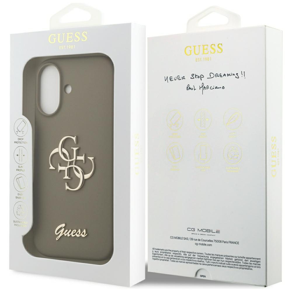 Guess Silicone Big 4G Script Case for iPhone 17 - Browneng