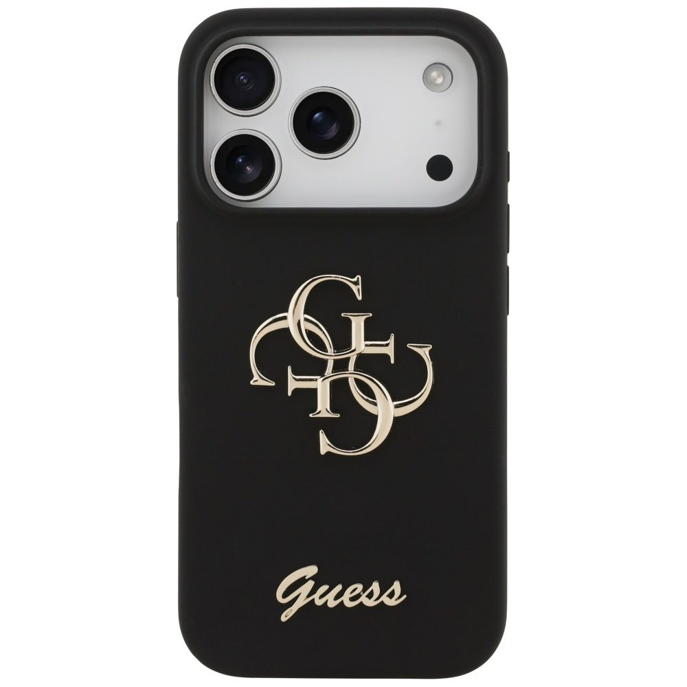 Guess Silicone Big 4G Script Case for iPhone 17 Pro - Blackeng