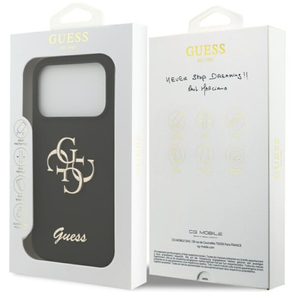 Guess Silicone Big 4G Script Case for iPhone 17 Pro - Blackeng