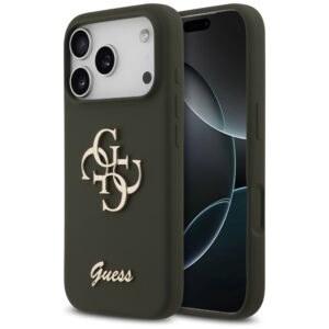 Guess Silicone Big 4G Script Case for iPhone 17 Pro - Greeneng