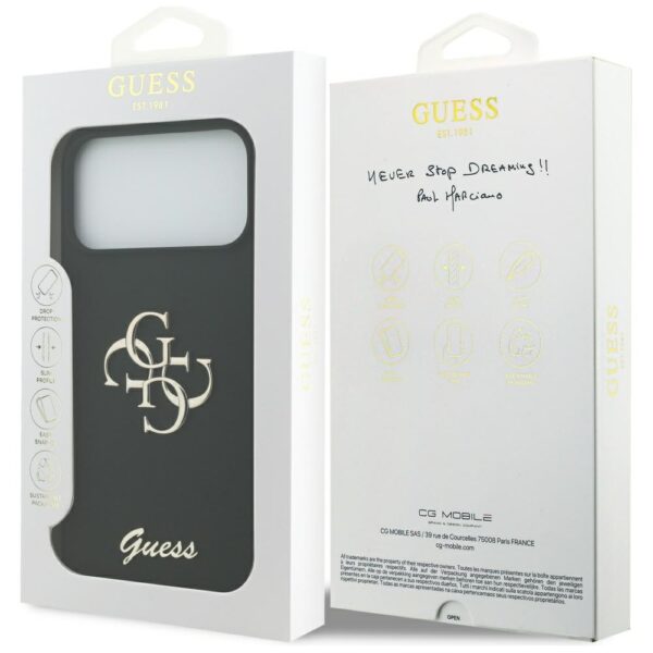 Guess Silicone Big 4G Script Case for iPhone 17 Pro Max - Blackeng