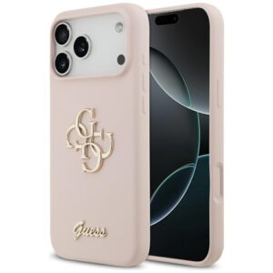 Guess Silicone Big 4G Script Case for iPhone 17 Pro Max - Pinkeng