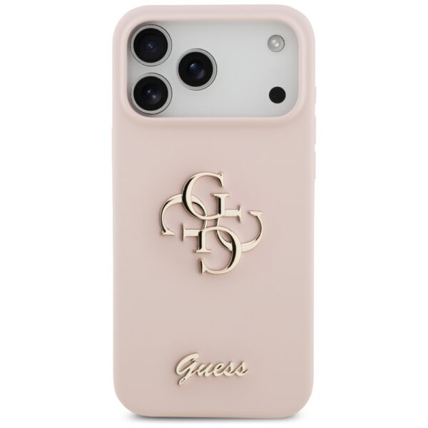 Guess Silicone Big 4G Script Case for iPhone 17 Pro Max - Pinkeng