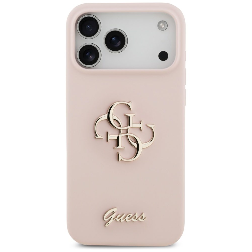 Guess Silicone Big 4G Script Case for iPhone 17 Pro Max - Pinkeng