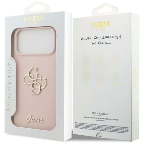 Guess Silicone Big 4G Script Case for iPhone 17 Pro Max - Pinkeng
