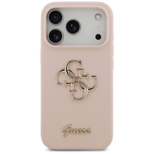Guess Silicone Big 4G Script Case for iPhone 17 Pro - Pinkeng