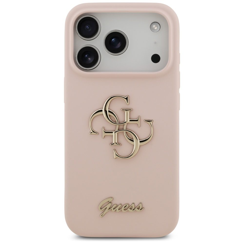 Guess Silicone Big 4G Script Case for iPhone 17 Pro - Pinkeng