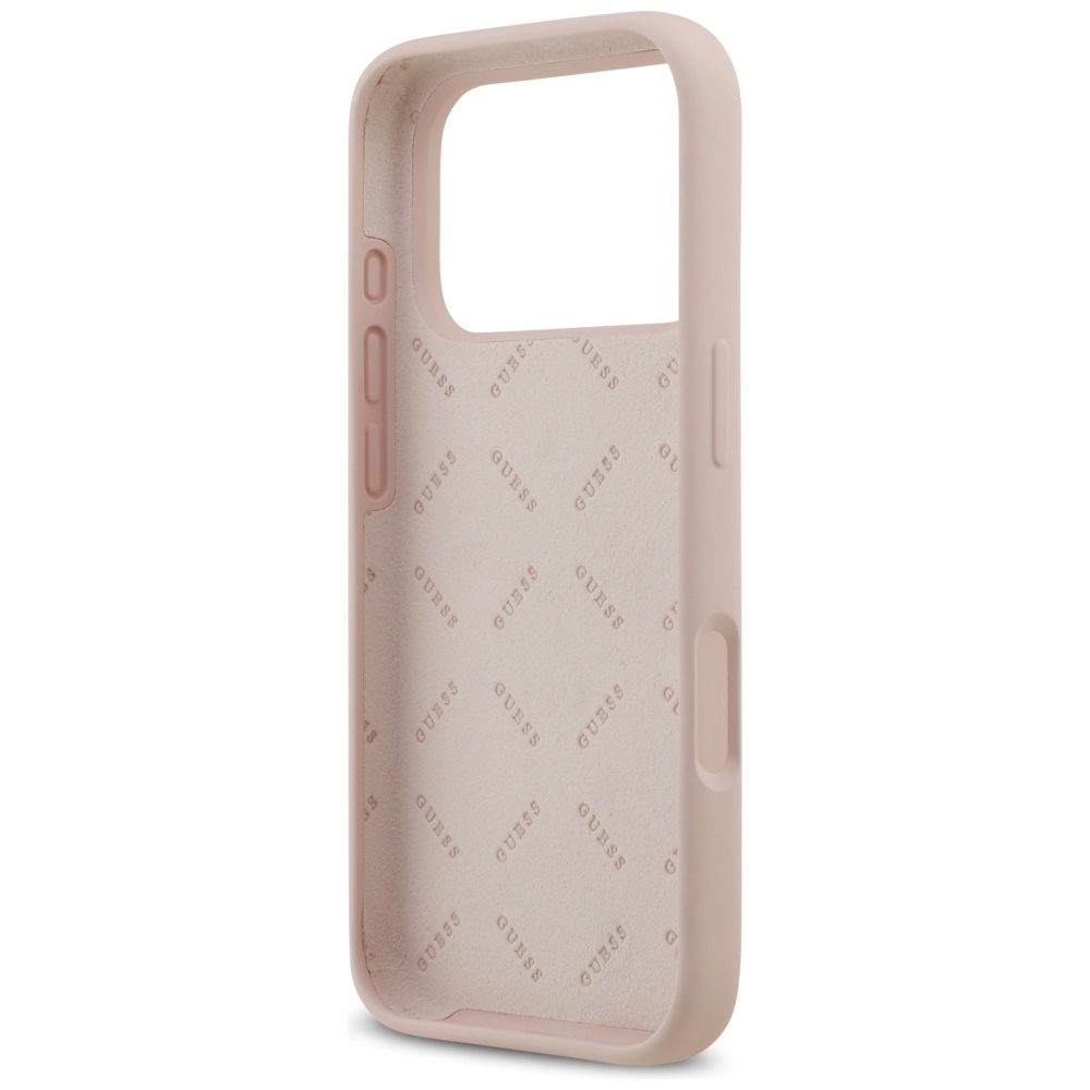 Guess Silicone Big 4G Script Case for iPhone 17 Pro - Pinkeng