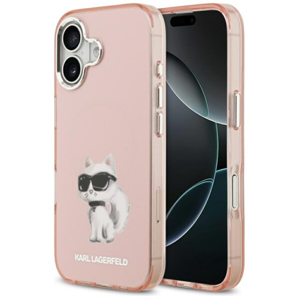 Karl Lagerfeld IML Aquarelle Choupette & Logo MagSafe iPhone 17 Case - Pinkeng