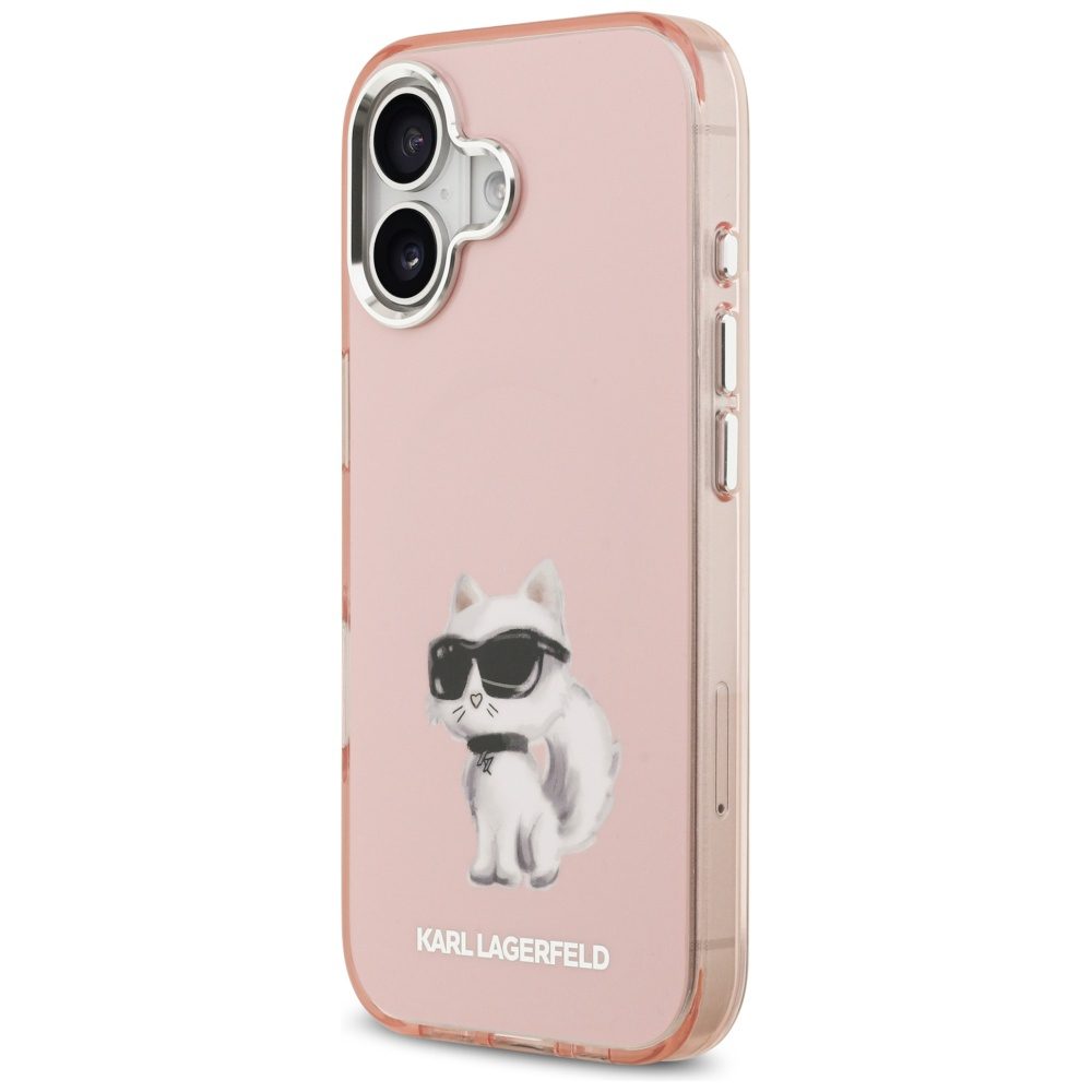Karl Lagerfeld IML Aquarelle Choupette & Logo MagSafe iPhone 17 Case - Pinkeng