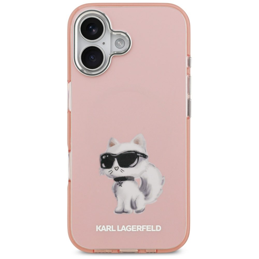 Karl Lagerfeld IML Aquarelle Choupette & Logo MagSafe iPhone 17 Case - Pinkeng