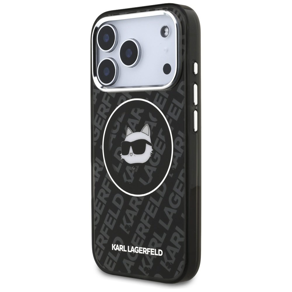 201248_2 Karl Lagerfeld IML Choupette Head Logo MagSafe Case for iPhone 17 Pro Max - Blackeng
