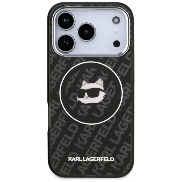 201248_3 Karl Lagerfeld IML Choupette Head Logo MagSafe Case for iPhone 17 Pro Max - Blackeng