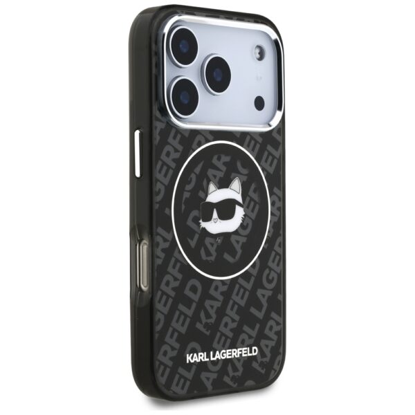 201248_4 Karl Lagerfeld IML Choupette Head Logo MagSafe Case for iPhone 17 Pro Max - Blackeng