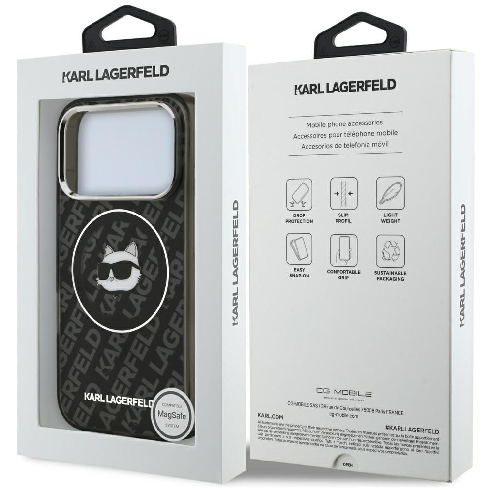 201248_8 Karl Lagerfeld IML Choupette Head Logo MagSafe Case for iPhone 17 Pro Max - Blackeng