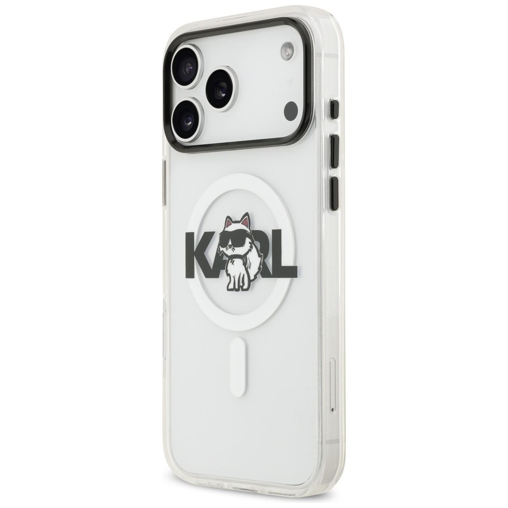 201249_2 Karl Lagerfeld IML Choupette Sketch Logo MagSafe Case for iPhone 17 Pro - Cleareng