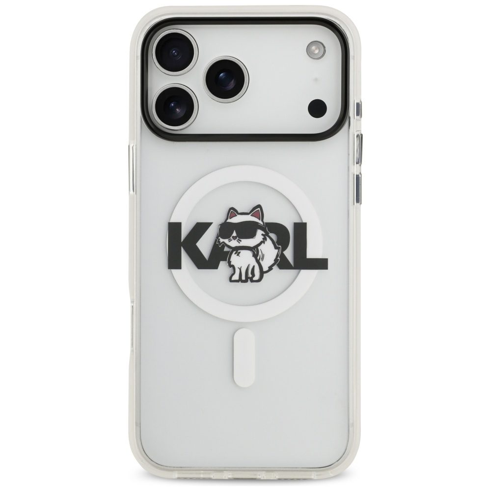 201249_3 Karl Lagerfeld IML Choupette Sketch Logo MagSafe Case for iPhone 17 Pro - Cleareng