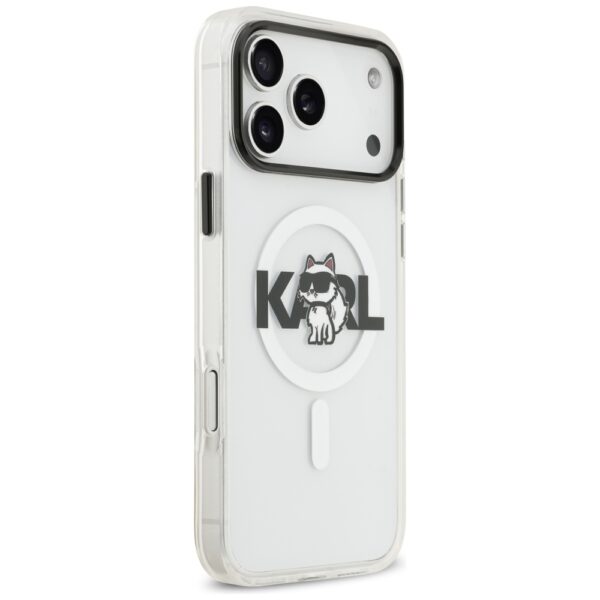 201249_4 Karl Lagerfeld IML Choupette Sketch Logo MagSafe Case for iPhone 17 Pro - Cleareng
