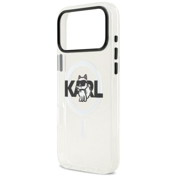 201249_6 Karl Lagerfeld IML Choupette Sketch Logo MagSafe Case for iPhone 17 Pro - Cleareng