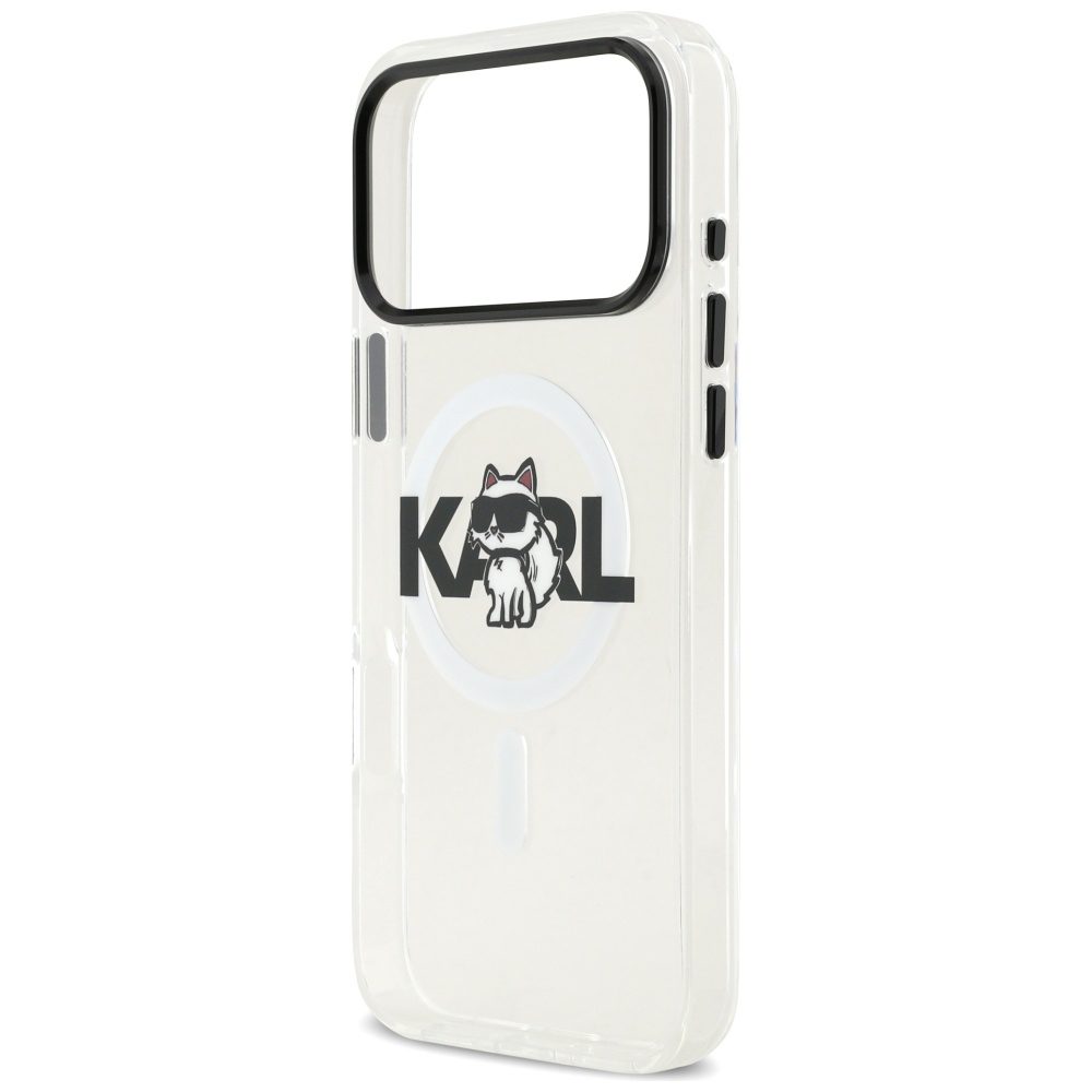201249_6 Karl Lagerfeld IML Choupette Sketch Logo MagSafe Case for iPhone 17 Pro - Cleareng