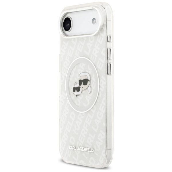 Karl Lagerfeld IML Glitter Karl&Choupette Heads Logo MagSafe Case for iPhone Air - Grayeng