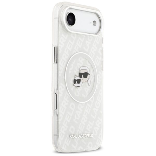 Karl Lagerfeld IML Glitter Karl&Choupette Heads Logo MagSafe Case for iPhone Air - Grayeng