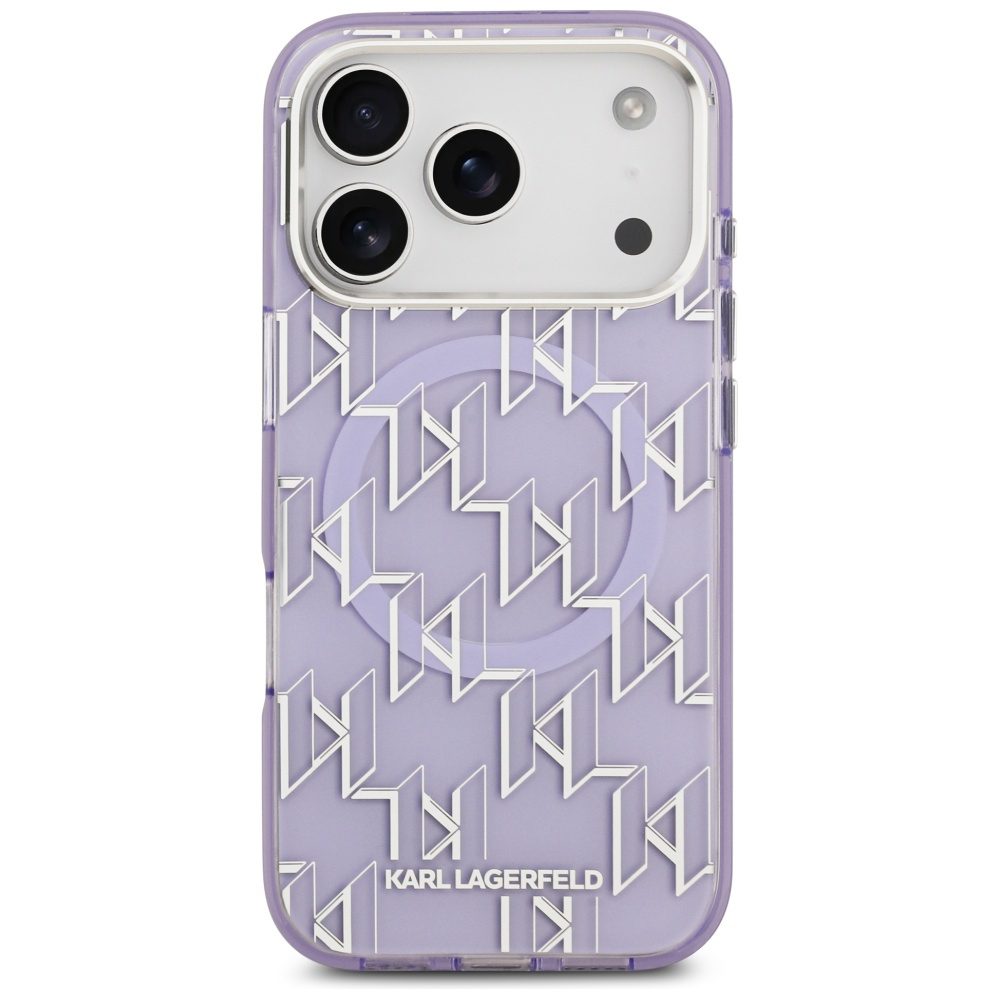 201260_3 Karl Lagerfeld IML KL Monogram MagSafe Case for iPhone 17 Pro Max - Purpleeng