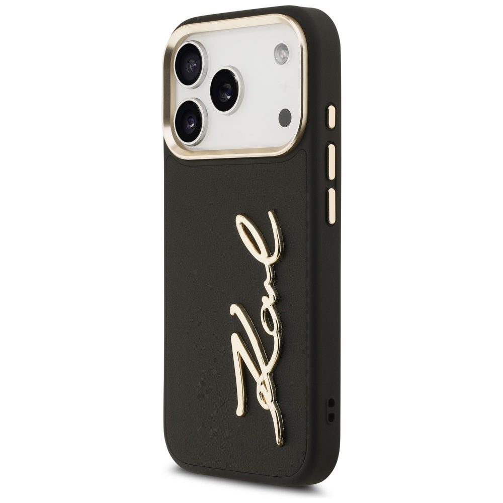 201261_2 Karl Lagerfeld Karl Script Logo Case for iPhone 17 Pro - Blackeng