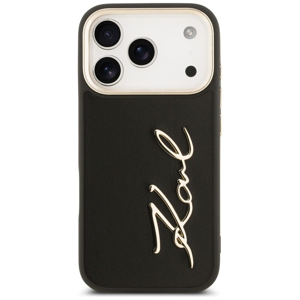 201261_3 Karl Lagerfeld Karl Script Logo Case for iPhone 17 Pro - Blackeng
