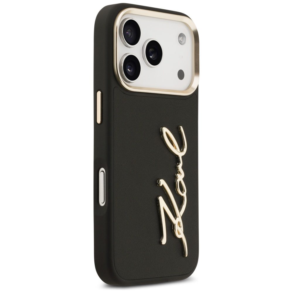 201261_4 Karl Lagerfeld Karl Script Logo Case for iPhone 17 Pro - Blackeng