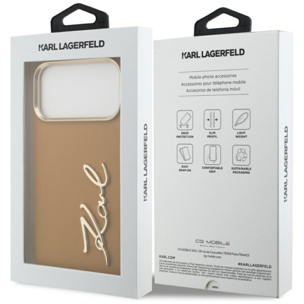 Karl Lagerfeld Karl Script Logo Case for iPhone 17 Pro Max - Browneng