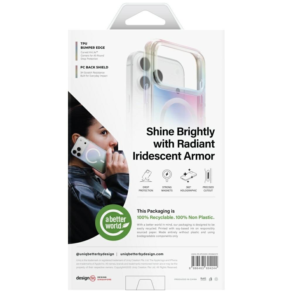 201330_7 Uniq Iridescia Case for iPhone 17 Pro Magclick Charging - Multicoloreng