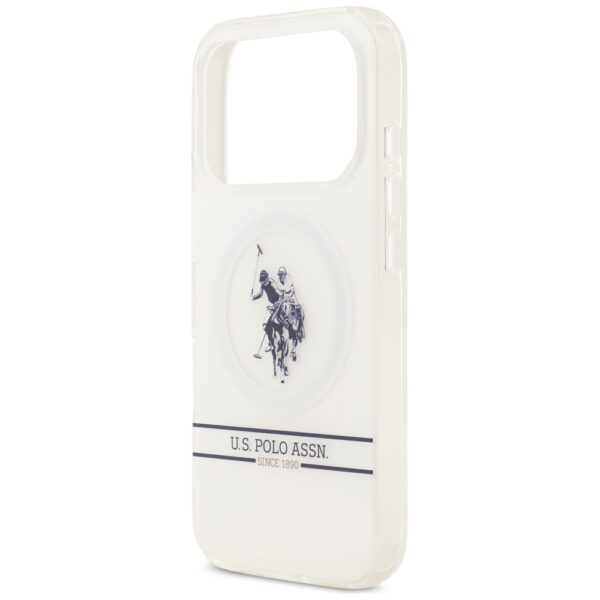 US Polo DH and Bottom Stripe Logo MagSafe Case for iPhone 17 Pro - Whiteeng