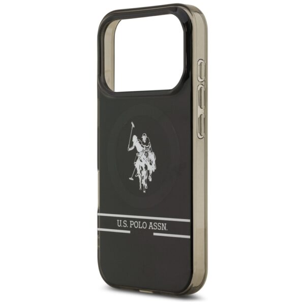US Polo DH and Bottom Stripe Logo MagSafe Case for iPhone 17 Pro - Blackeng