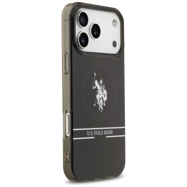 US Polo DH and Bottom Stripe Logo MagSafe Case for iPhone 17 Pro Max - Blackeng