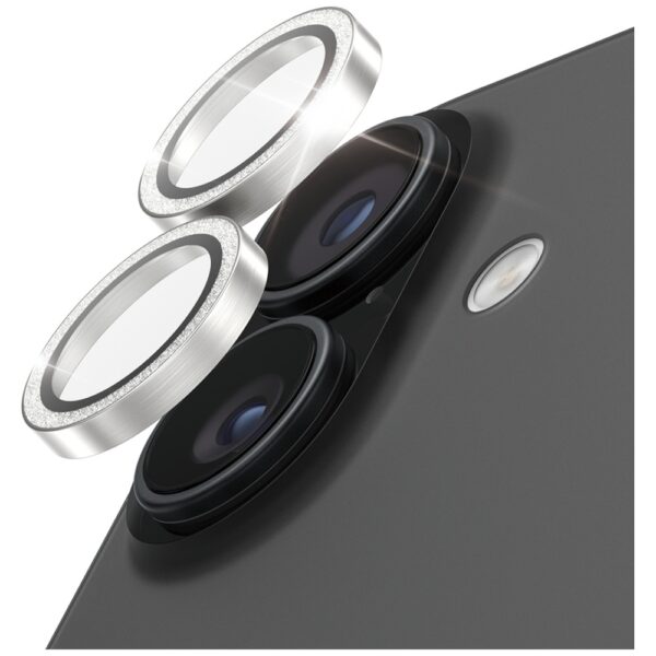201376_2 PanzerGlass Hoops Glitter Tempered Glass Lens Screen Protector for iPhone 17 / 16 / 16 Plus - Silvereng
